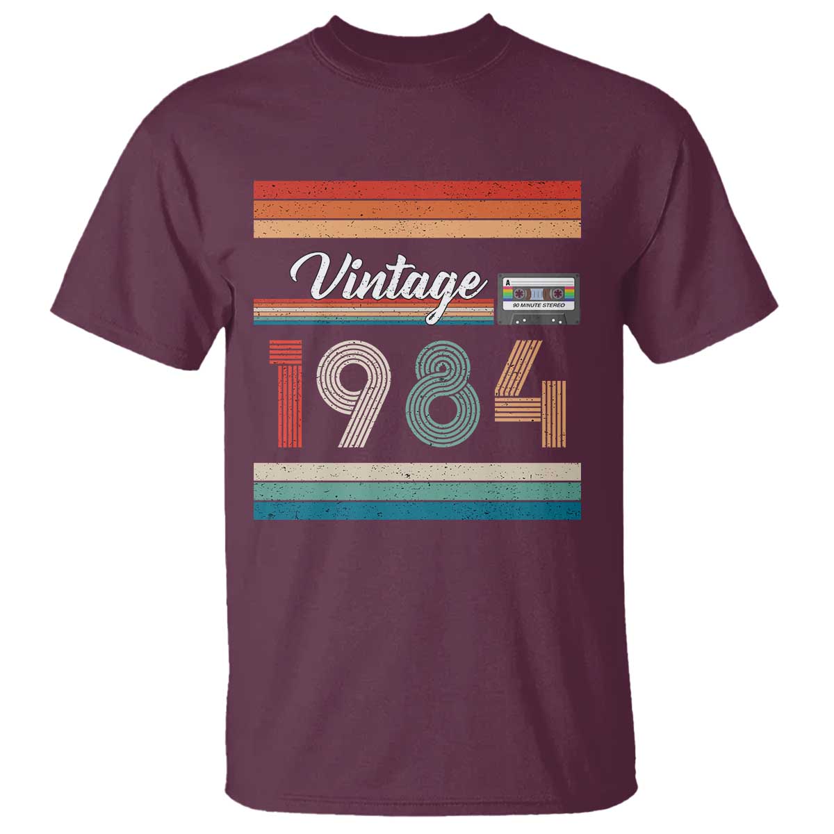 1984 Retro Birthday T Shirt Vintage 42th Birthday Gift Classic 90s Style TS10 Maroon Print Your Wear