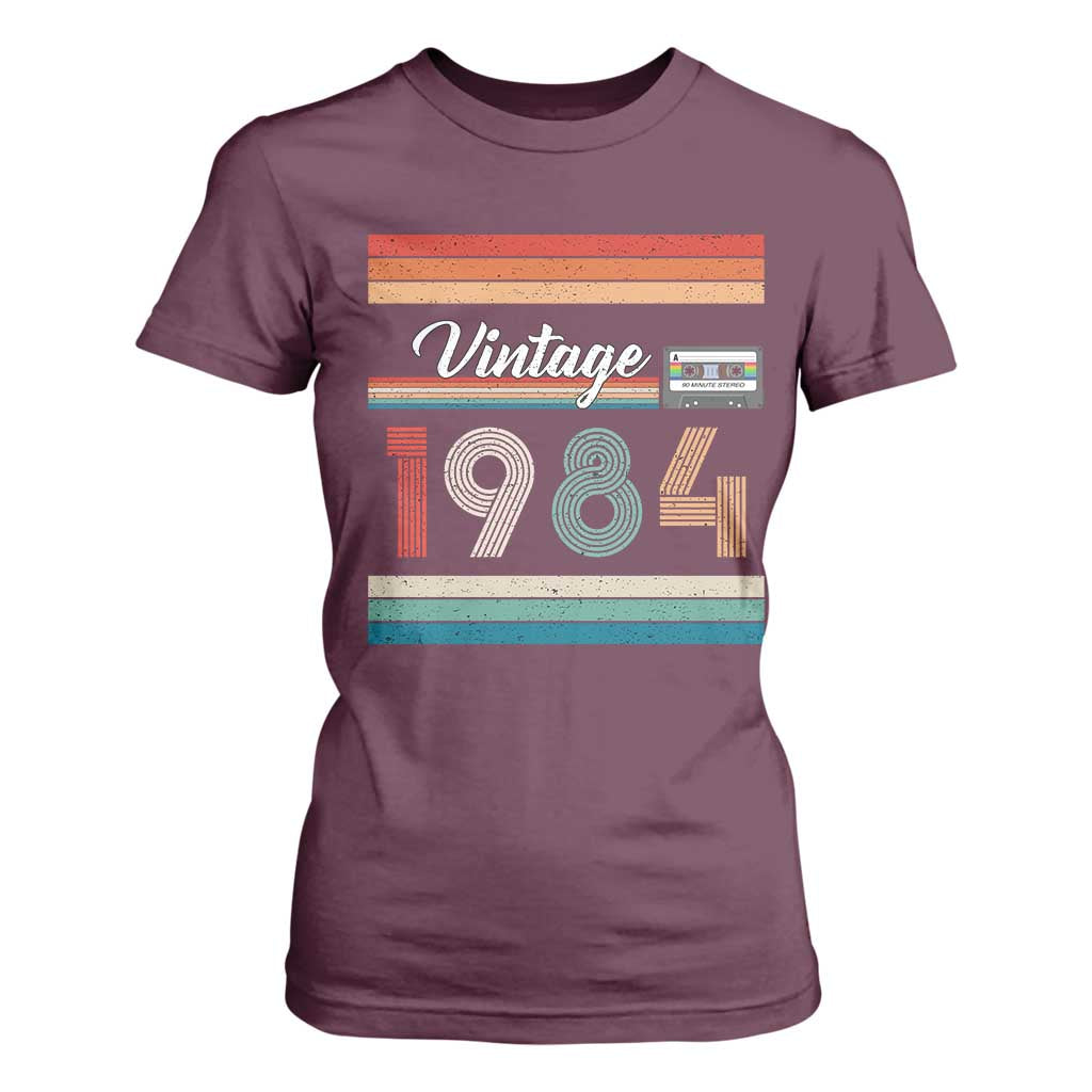 1984 Retro Birthday T Shirt For Women Vintage 42th Birthday Gift Classic 90s Style TS10 Maroon Print Your Wear