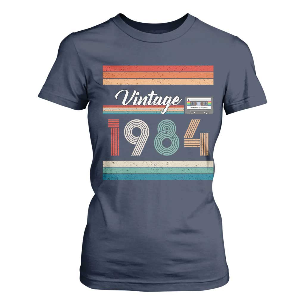 1984 Retro Birthday T Shirt For Women Vintage 42th Birthday Gift Classic 90s Style TS10 Navy Print Your Wear