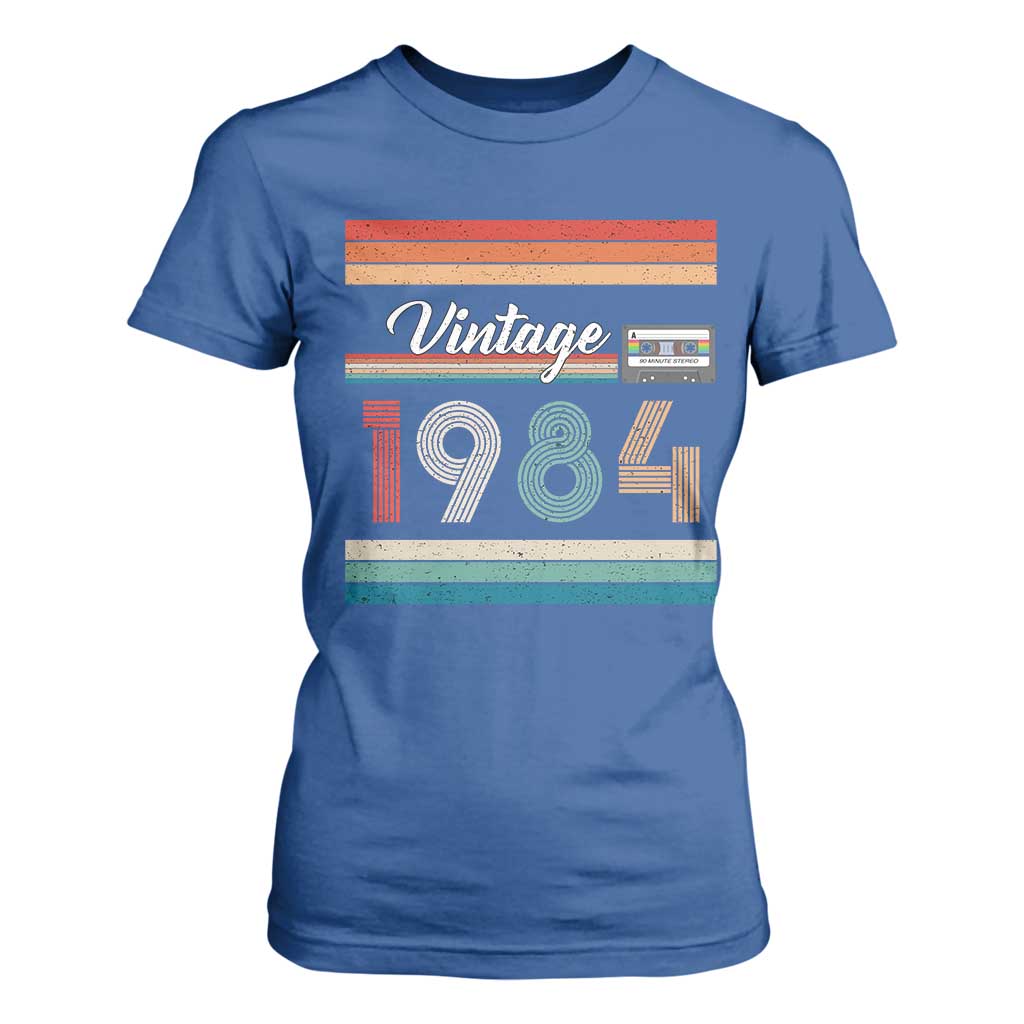 1984 Retro Birthday T Shirt For Women Vintage 42th Birthday Gift Classic 90s Style TS10 Royal Blue Print Your Wear