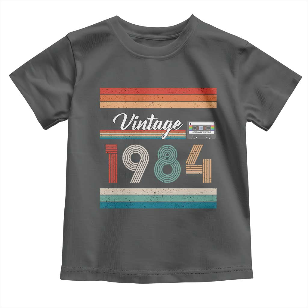 1984 Retro Birthday Toddler T Shirt Vintage 42th Birthday Gift Classic 90s Style TS10 Dark Heather Print Your Wear