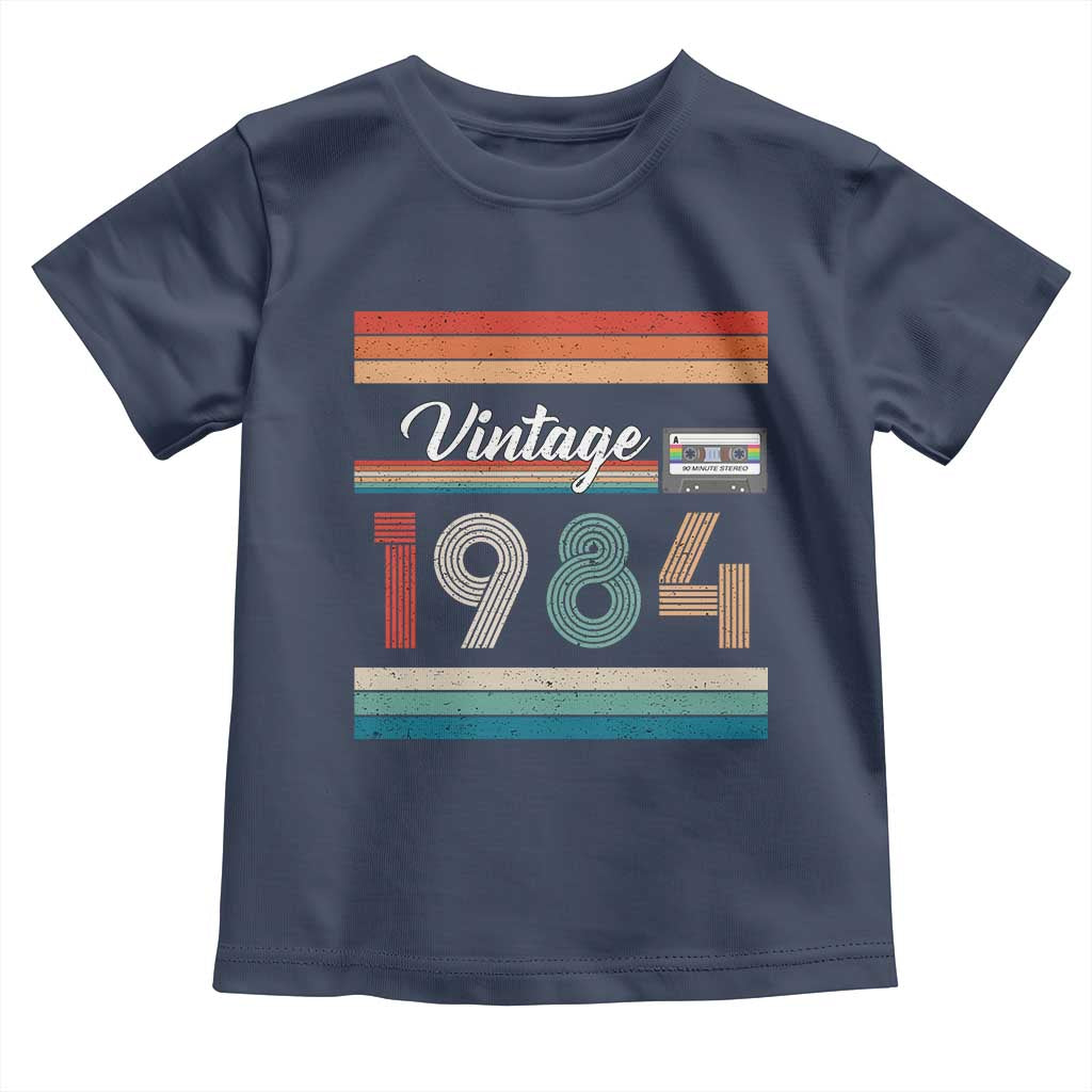 1984 Retro Birthday Toddler T Shirt Vintage 42th Birthday Gift Classic 90s Style TS10 Navy Print Your Wear