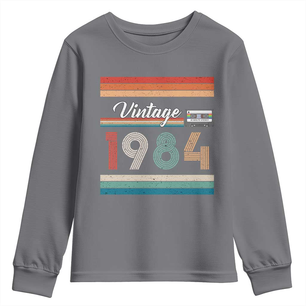 1984 Retro Birthday Youth Sweatshirt Vintage 42th Birthday Gift Classic 90s Style TS10 Charcoal Print Your Wear
