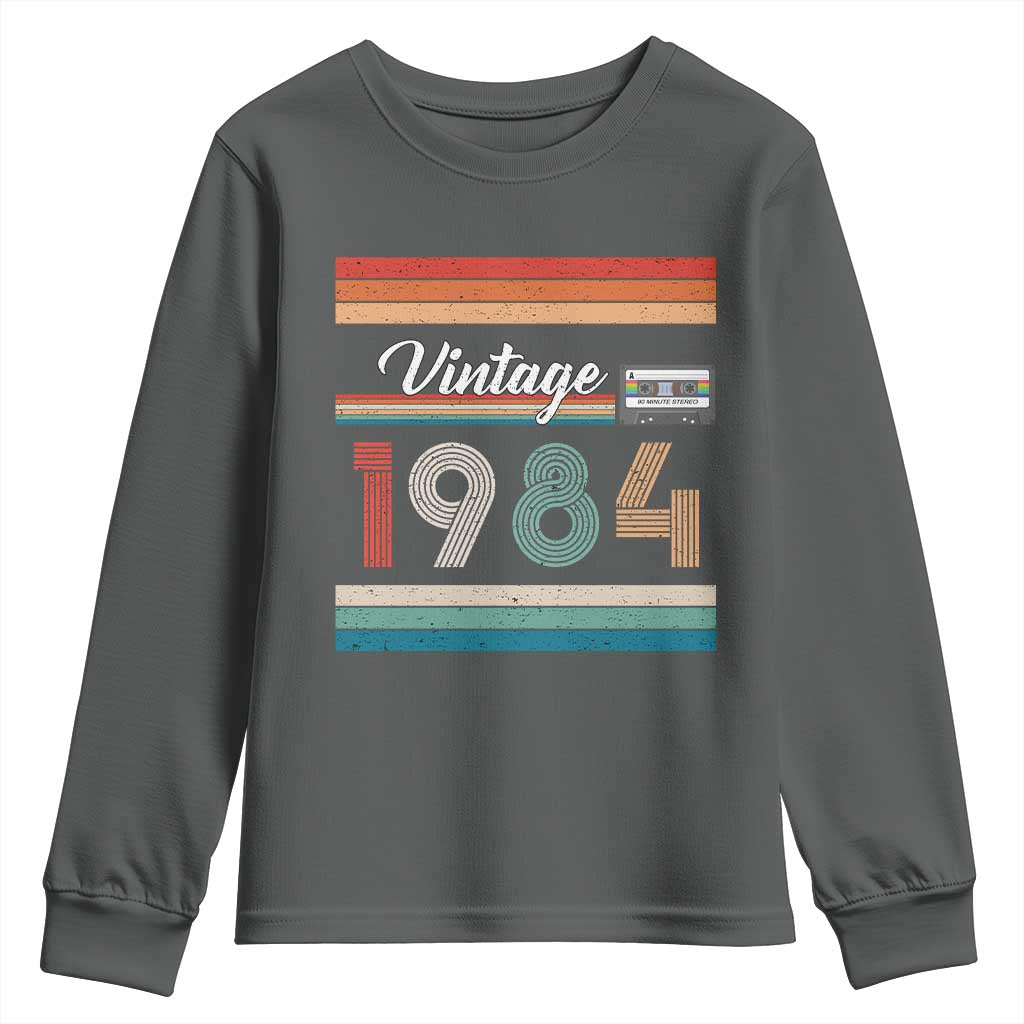 1984 Retro Birthday Youth Sweatshirt Vintage 42th Birthday Gift Classic 90s Style TS10 Dark Heather Print Your Wear