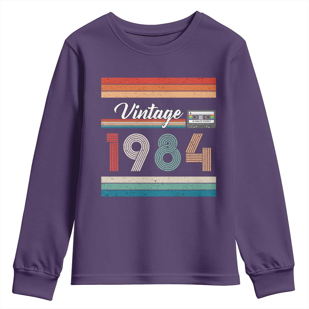 1984 Retro Birthday Youth Sweatshirt Vintage 42th Birthday Gift Classic 90s Style TS10 Purple Print Your Wear