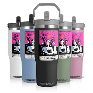 The Reader Tarot Flip Straw Tumbler Witch Reading Book Club Occult Cat Mom TS10 Print Your Wear