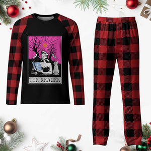 The Reader Tarot Plaid Pajama Set Witch Reading Book Club Occult Cat Mom TS10 Buffalo Plaid Print Your Wear