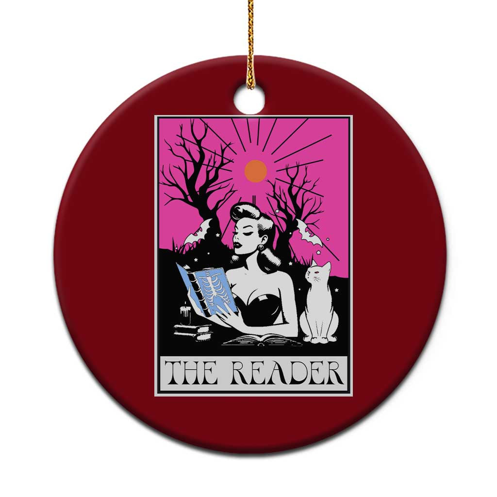 The Reader Tarot Ceramic Ornament Witch Reading Book Club Occult Cat Mom TS10 1pc Red Print Your Wear
