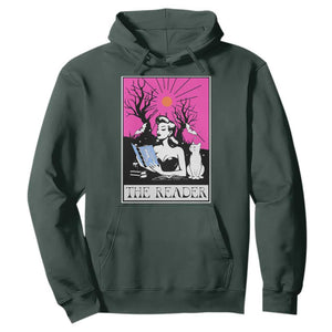 The Reader Tarot Hoodie Witch Reading Book Club Occult Cat Mom TS10 Dark Forest Green Print Your Wear