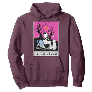The Reader Tarot Hoodie Witch Reading Book Club Occult Cat Mom TS10 Maroon Print Your Wear