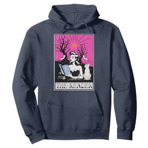 The Reader Tarot Hoodie Witch Reading Book Club Occult Cat Mom TS10 Navy Print Your Wear