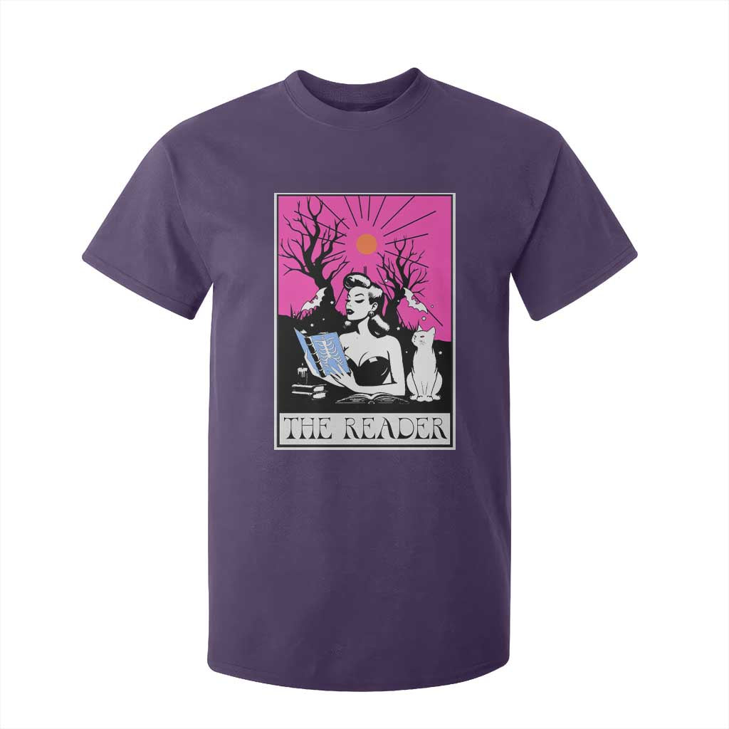 The Reader Tarot T Shirt For Kid Witch Reading Book Club Occult Cat Mom TS10 Purple Print Your Wear