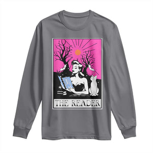 The Reader Tarot Long Sleeve Shirt Witch Reading Book Club Occult Cat Mom TS10 Charcoal Print Your Wear