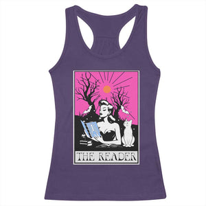 The Reader Tarot Racerback Tank Top Witch Reading Book Club Occult Cat Mom TS10 Purple Print Your Wear
