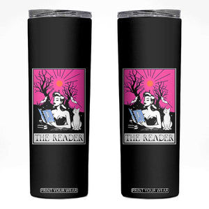 The Reader Tarot Skinny Tumbler Witch Reading Book Club Occult Cat Mom TS10 Black Print Your Wear