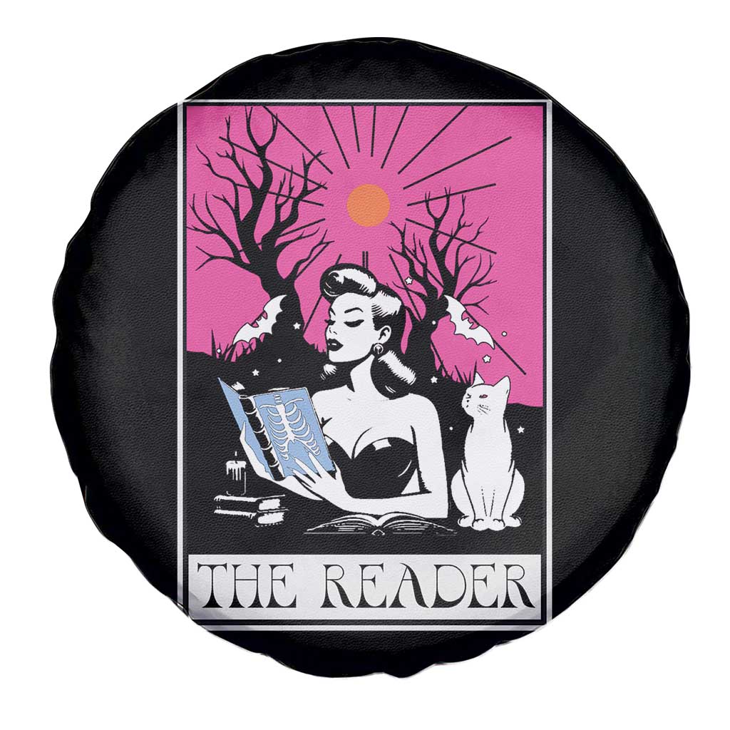 The Reader Tarot Spare Tire Cover Witch Reading Book Club Occult Cat Mom TS10 Print Your Wear