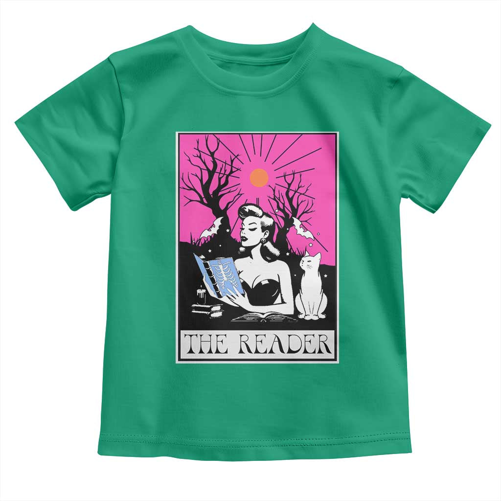 The Reader Tarot Toddler T Shirt Witch Reading Book Club Occult Cat Mom TS10 Irish Green Print Your Wear