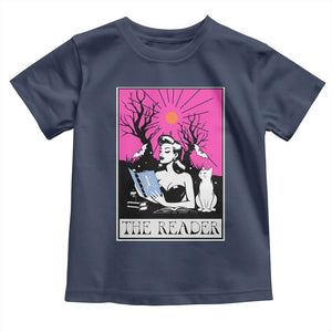 The Reader Tarot Toddler T Shirt Witch Reading Book Club Occult Cat Mom TS10 Navy Print Your Wear