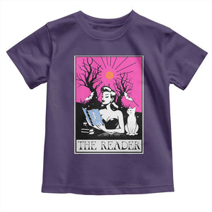The Reader Tarot Toddler T Shirt Witch Reading Book Club Occult Cat Mom TS10 Purple Print Your Wear