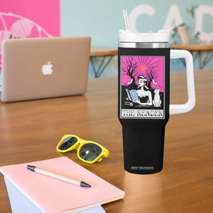 The Reader Tarot Tumbler With Handle Witch Reading Book Club Occult Cat Mom TS10 Print Your Wear