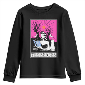 The Reader Tarot Youth Sweatshirt Witch Reading Book Club Occult Cat Mom TS10 Black Print Your Wear