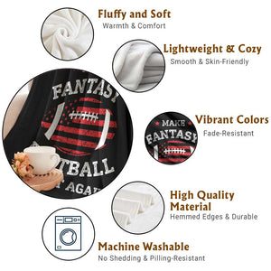 Funny Make Fantasy Football Great Again Throw Blanket TS10 Print Your Wear