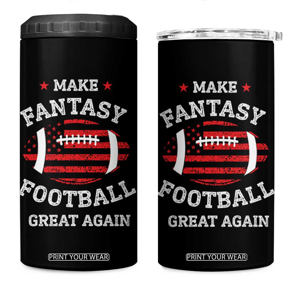 Funny Make Fantasy Football Great Again 4 in 1 Can Cooler Tumbler TS10 One Size: 16 oz Black Print Your Wear