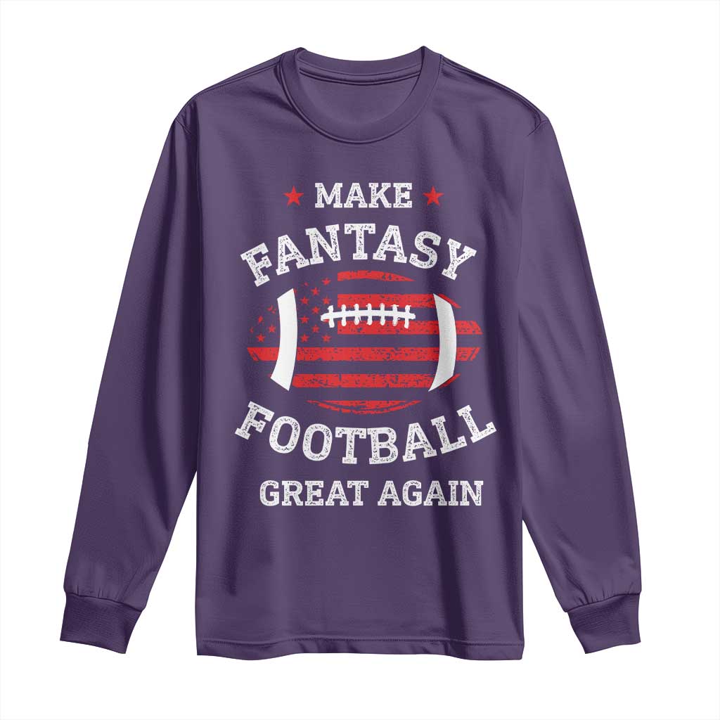 Funny Make Fantasy Football Great Again Long Sleeve Shirt TS10 Purple Print Your Wear