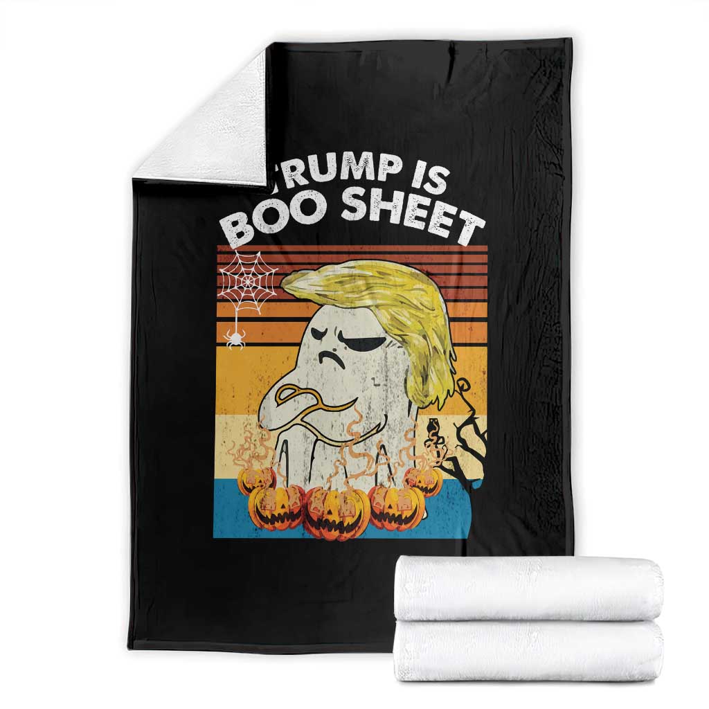 Funny Trump Is Boo Sheet Throw Blanket Ghost Retro Halloween Ghost Custome TS10 Black Print Your Wear