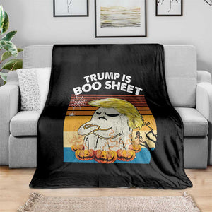 Funny Trump Is Boo Sheet Throw Blanket Ghost Retro Halloween Ghost Custome TS10 Print Your Wear