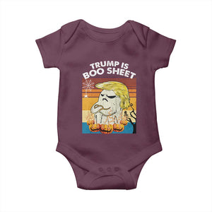 Funny Trump Is Boo Sheet Baby Onesie Ghost Retro Halloween Ghost Custome TS10 Maroon Print Your Wear