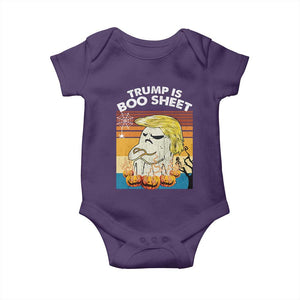 Funny Trump Is Boo Sheet Baby Onesie Ghost Retro Halloween Ghost Custome TS10 Purple Print Your Wear