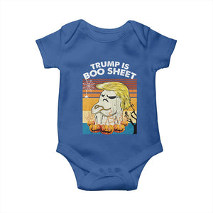 Funny Trump Is Boo Sheet Baby Onesie Ghost Retro Halloween Ghost Custome TS10 Royal Blue Print Your Wear