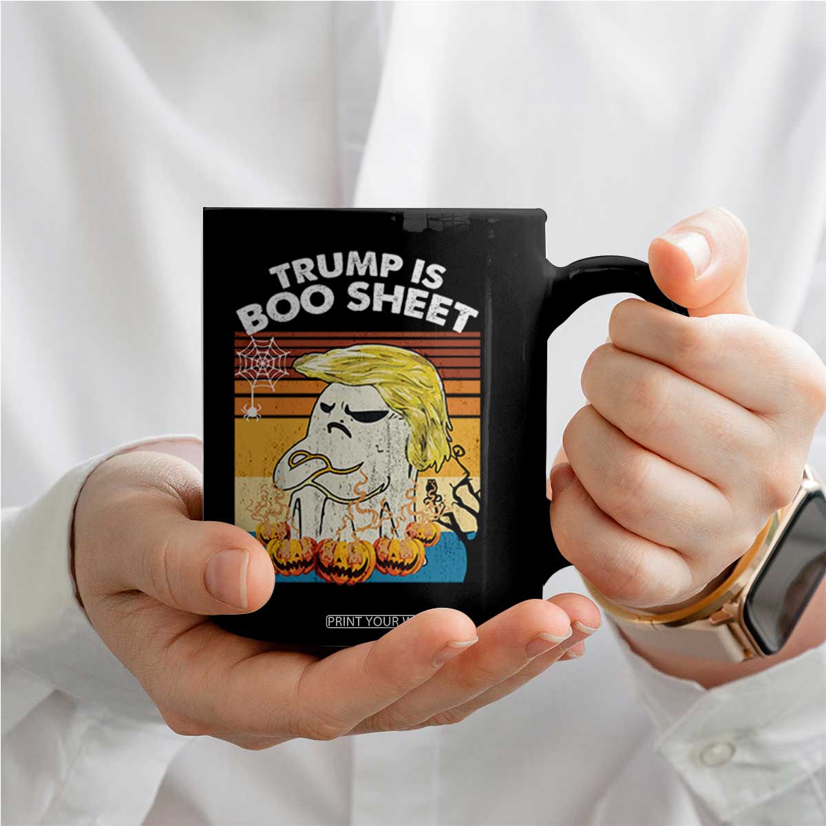 Funny Trump Is Boo Sheet Coffee Mug Ghost Retro Halloween Ghost Custome TS10 Print Your Wear