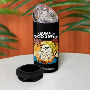 Funny Trump Is Boo Sheet 4 in 1 Can Cooler Tumbler Ghost Retro Halloween Ghost Custome TS10 Print Your Wear
