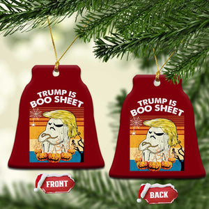 Funny Trump Is Boo Sheet Ceramic Ornament Ghost Retro Halloween Ghost Custome - Print Your Wear