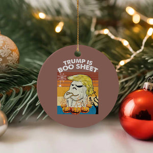 Funny Trump Is Boo Sheet Ceramic Ornament Ghost Retro Halloween Ghost Custome - Print Your Wear