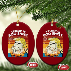 Funny Trump Is Boo Sheet Ceramic Ornament Ghost Retro Halloween Ghost Custome - Print Your Wear