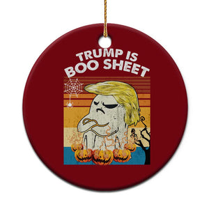 Funny Trump Is Boo Sheet Ceramic Ornament Ghost Retro Halloween Ghost Custome - Print Your Wear
