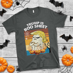 Funny Trump Is Boo Sheet T Shirt Ghost Retro Halloween Ghost Custome TS10 Dark Heather Print Your Wear