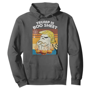 Funny Trump Is Boo Sheet Hoodie Ghost Retro Halloween Ghost Custome TS10 Dark Heather Print Your Wear