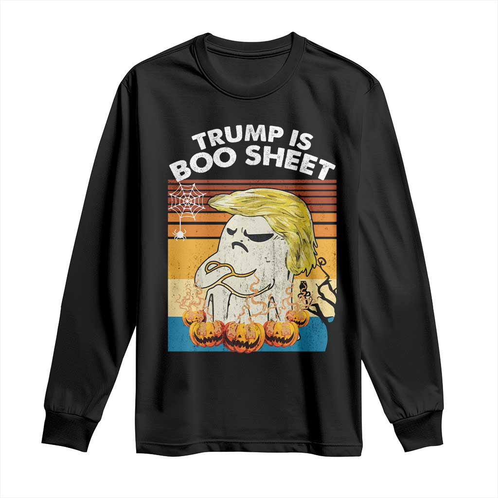 Funny Trump Is Boo Sheet Long Sleeve Shirt Ghost Retro Halloween Ghost Custome - Print Your Wear