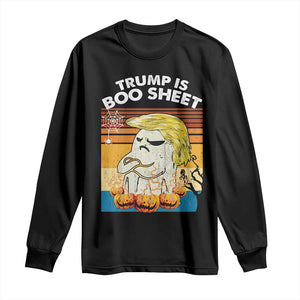 Funny Trump Is Boo Sheet Long Sleeve Shirt Ghost Retro Halloween Ghost Custome - Print Your Wear