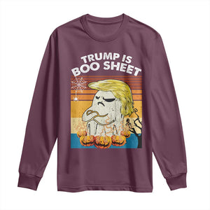 Funny Trump Is Boo Sheet Long Sleeve Shirt Ghost Retro Halloween Ghost Custome - Print Your Wear