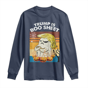 Funny Trump Is Boo Sheet Long Sleeve Shirt Ghost Retro Halloween Ghost Custome - Print Your Wear
