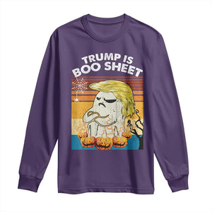Funny Trump Is Boo Sheet Long Sleeve Shirt Ghost Retro Halloween Ghost Custome - Print Your Wear