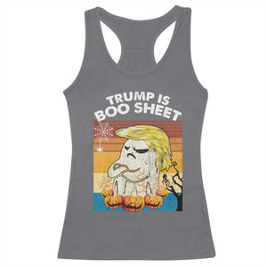 Funny Trump Is Boo Sheet Racerback Tank Top Ghost Retro Halloween Ghost Custome - Print Your Wear