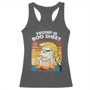 Funny Trump Is Boo Sheet Racerback Tank Top Ghost Retro Halloween Ghost Custome - Print Your Wear
