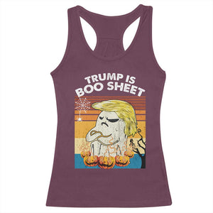 Funny Trump Is Boo Sheet Racerback Tank Top Ghost Retro Halloween Ghost Custome - Print Your Wear