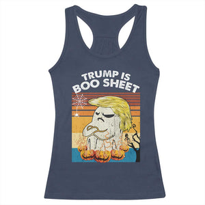 Funny Trump Is Boo Sheet Racerback Tank Top Ghost Retro Halloween Ghost Custome - Print Your Wear